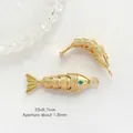 Exquisiter 14 Karat vergoldeter Koi-Fisch-Anhänger für DIY-Schmuckherstellung 33x8,7mm - 18K Gold / Einzelstück (33x8.7mm)