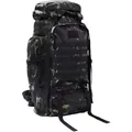 Professional 75L camouflage hiking backpack for outdoor mountaineering and tactical camping - 56-75L / Black Multicam