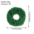 Green PVC decorative Christmas wreath 30cm 11.8in diameter with 70 tips and 200g weight - 30cm Wreath 70 Tips