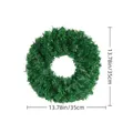 Green PVC Christmas wreath variant with 35cm (13.78 inch) diameter measurements. - 35cm Wreath 75 Tips