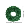 45cm green PVC Christmas wreath for front door hanging and holiday wall decoration - 45cm Wreath 100 Tips