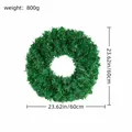Large green 24 inch PVC Christmas wreath decoration for front door and festive wall hangings - 60cm Wreath 150 Tips