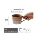 Tazza in ceramica retrò giapponese con manico per caffè o colazione, 360ml - 360ml / Liu Ying Giallo Sfumato
