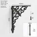 Retro decorative cast iron wall shelf bracket 25x18.8cm with screws and wall plugs - Classical Right-Angle Bracket (7895)