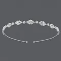 Elegant silver thin headband with shimmering marquise crystals for bridal or daily wear - Silver Style (TS-J1159)