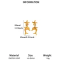 Golden stainless steel ocean theme starfish and dolphin drop earrings for beach vacation - Starfish Dolphin Drop Style (E6860) / Gold