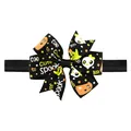 Bandeau élastique d'Halloween avec nœud en ruban gros-grain imprimé fantôme crâne - Style Fantôme et Squelette (1) / 1 Pièce / Noir