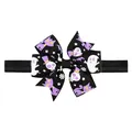 Bandeau Halloween bébé avec nœud à motifs chat violet et fantôme mignon accessoire - Patchwork de Décoration d'Halloween (7) / 1 Pièce / Noir
