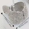 Pince à cheveux élégante en strass argentés pour queue de cheval haute, 4,8 cm x 4 cm - Strass Sphérique / 4.8x4.0cm / Argent