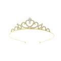 Elegant gold rhinestone heart tiara crown headband for princess cosplay and wedding parties - Golden Symmetrical Heart Curve Crown (Style 50)