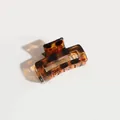 Elegant tortoise shell amber hair claw clip for girls, sleek acrylic hair accessory. - Square Leopard Claw Clip