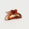Elegant amber tortoiseshell heart-shaped hair claw clip for women stylish hair accessory - Heart Semicircle Leopard Claw Clip