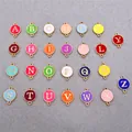 Set completo de 26 dijes esmaltados de letras A-Z para creación de joyas DIY - Estilo 89 Doble Cara Doble Color Para Colgar / Juego de 26 Letras