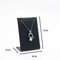 Support de présentation de bijoux en velours noir pour colliers, mesure 9x6x4cm - Cuir Noir / Petit Support en Fer en L