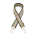 Verstelbare schouderriem voor tassen met goud en zilver metallic draad strepen - Nr. 14 Zwart-Khaki met Gouden Streep