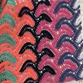 Vue détaillée d'un tissu au crochet en dentelle transparente à rayures colorées - S / Haut Et Bas / Vert
