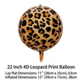 Leopard print 22-inch 4D aluminum foil balloon decoration for jungle theme parties - Black and Gold 22 Inch 4D Leopard Print Sphere