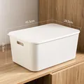 White plastic storage box with lid, size 41.5 x 28.5 x 19.5 cm for home organization - Extra Thickened With Lid Style / Super Large (41.5x28.5x19.5cm) / White