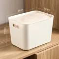 Modern white thickened plastic storage bin with handles, dimensions 28x20.5x19.5cm - Extra Thickened No Lid Style / Large Narrow Style (28x20.5x19.5cm) / White