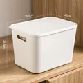 Durable white plastic storage box with lid and handles, dimensions 28.5 x 21 x 20.3 cm - Extra Thickened With Lid Style / Large Narrow Style (28.5x21x20.3cm) / White