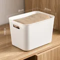 White plastic storage basket (28x20.5x19.5cm) for closet and home organization - Extra Thickened No Lid Style / Large Narrow Style (28x20.5x19.5cm) / White