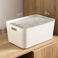 Large white plastic storage bin for organizing clothes and toys, 41x28x19.3cm - Extra Thickened No Lid Style / Super Large (41x28x19.3cm) / White