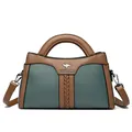 Elegante Handtasche in Braun und Blaugrün mit verstellbarem Schultergurt - Grün