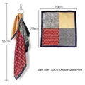 Vintage 70x70cm paisley square scarf featuring elegant four-panel double-sided silk print - 70x70 / Dark Patchwork