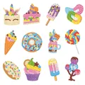 12-delige DIY diamant schilderen stickers set voor kinderen met vrolijke dessert thema's - 12 Stuks Dessert 3