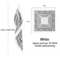 White paisley square scarf, 70x70cm double-sided silk feel bandana for hip-hop - 70x70 / White