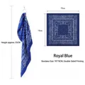 Royal blue paisley bandana 70x70cm square silk scarf with double-sided printing design. - 70x70 / Sapphire Blue
