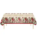 Mantel navideño desechable de PE festivo con estampado de Papá Noel y renos navideños - Papá Noel / 137*274cm