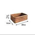 Rechthoekige retro handgeweven rotan opbergmand met afmetingen 20cm x 14cm x 7cm - 20x14x7cm / Kleine rechthoekige mand