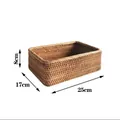 Handgemaakte rechthoekige rotan opbergmand voor bureau-organisatie van 25x17x8cm - 25x17x8cm / Middelgrote rechthoekige mand