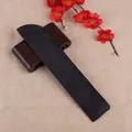 Elegante funda de satén negro para abanico plegable, acabado sedoso - Funda de Abanico de Satén Negra Sólida