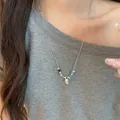 Minimalistische zilveren waterdruppel hanger ketting met kleurrijke kralen mode - Vaasvorm Hanger / Zilver-Vaas