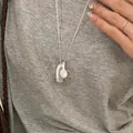 Minimalistische zilveren verstelbare lange ketting met creatieve kam en spiegel hangers - Kam en Spiegel Hanger / Zilver