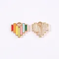 Ciondolo a cuore in smalto arcobaleno in lega per accessori per la creazione di gioielli fai da te - Cuore Mosaico / Confezione da 10 / Colorato