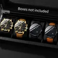 Montre à quartz pour hommes avec cadran à trois yeux et bracelet en cuir élégant - Collection de 4 Pièces avec Bracelet en Cuir