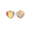 Colorful enamel rainbow striped heart charm for DIY jewelry and necklace pendants. - Vertical Striped Rainbow Heart / 10 Pieces Pack / Colorful