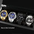 Set di orologi al quarzo da uomo con cinturini in acciaio e design di lusso a tre quadranti - Collezione Geneva Joker 4 Pezzi
