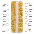 Gold-plated metal open jump rings assortment kit in clear box for DIY jewelry making - Boxed 14 (Gold Jump Ring Set) / 4mm-10mm Mixed Sizes