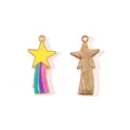 Colorful alloy enamel shooting star rainbow pendant charm for DIY jewelry making - Yellow Shooting Star Rainbow / 10 Pieces Pack / Colorful