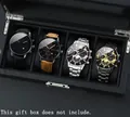 Set di orologi al quarzo da uomo con cinturini in acciaio e pelle in una scatola nera - Collezione Joker 4 Pezzi Tutto Nero