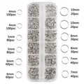 Professional silver open jump rings set in organizer box for DIY jewelry making findings - Boxed 17 (Silver Jump Ring Set) / 4mm-10mm Size Range