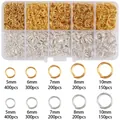 Assorted gold and silver metal open jump rings set in 5 sizes for DIY jewelry making crafts - Boxed 10 (Gold & Silver Multi-Size Jump Rings) / 5mm-10mm Mixed Set