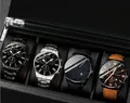Elegante set di orologi al quarzo da uomo con cinturini in acciaio e pelle in scatola - Collezione 4 Pezzi Standard a Tre Occhi