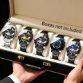 Collezione di orologi al quarzo da uomo premium con cinturini in acciaio inossidabile - Collezione 5 Pezzi Stile Joker Alien