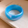Vibrant iridescent blue resin bangle bracelet with Y2K dopamine aesthetic style - 22# Bangle (HB6140) / Iridescent Blue