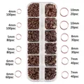 Bronze metal open jump rings set in storage box for DIY jewelry making - Boxed 12 (Bronze Jump Ring Set) / 4mm-10mm Multi Sizes
